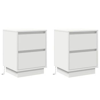 Pack 2 Uds Mesita De Noche | Armario De Noche | Mesa De Noche 39 X 34,5 X 50 Cm Madera De Ingeniería