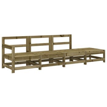 Conjunto De Muebles De Jardín 4 Uds | Mesa Y Sillas Madera De Pino Impregnada
