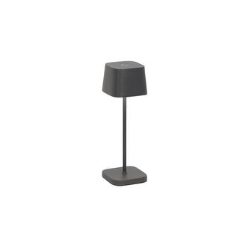 Lámpara De Mesa Led Ofelia Pro Micro De Color Gris Oscuro, Recargable Y Regulable.