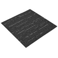 azulejo de alfombra rayado negro 50 x 50 cm 36 uds pp y betun vidaxl