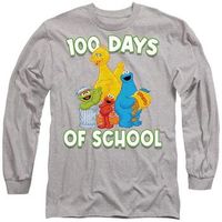 sesame street camiseta manga larga 100 days of school para mujer