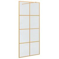 pared de ducha walk-in dorado 90 x 195 cm vidrio templado vidaxl