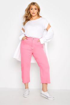 Vaqueros Anchos Capri En Rosa , Mujer Curvy Y Tallas Grandes, Yours