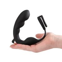 zazu negro - vibrador anal con anilla estranguladora bolita masajeadora 9 modos de vibracion y mando a distancia - platanomelon