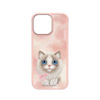 funda para movil nimmy big-eye cute pets 3d bordada rosa para iphone 16 pro
