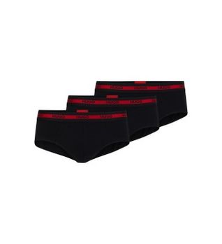HUGO para hombre. 50492378 Pack 3 Slips Triplet negro (S), Homewear, Algodón