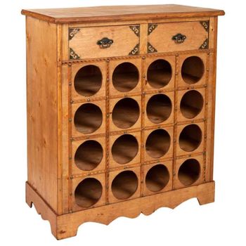 Mueble botellero de madera color miel 63x31x69,5
