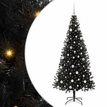 Árbol De Navidad Negro 180 Cm Pvc Vidaxl