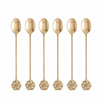 Cucharas de café doradas arabescos - lote de 6
