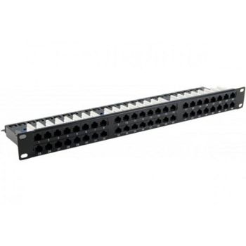 Panel de parcheo Hypertec 48 puertos Cat6 U/UTP Montaje en bastidor 1U Negro