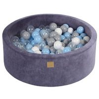 meowbaby piscina de bolas round seca para ninos gris azul  bebe azulgrisblancotransparente 200 pcs 90x30cm