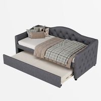 sofa cama 90x200 con cama nido extraible divan cama de lino transpirable gris