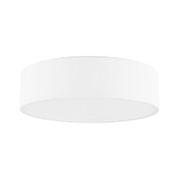 Lámpara De Techo Blanca Poli Algodón Pantalla De Tambor De Tela Ø 45 Cm Boho Moderno Rena