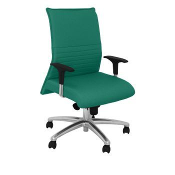 Sillón Confidente Ergonómico Para Visitas Con Mecanismo Sincro Y Regulable En Altura, Especial Para Personas De Envergadura (hasta 160 Kgs) - Asiento Y Respaldo Tapizados En Tejido Bali Color Verde (con Espuma Viscoelástica) Piqueras Y Crespo Modelo A