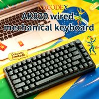 ajazz ak820 cableado con botones de volumen giratorios teclas intercambiables en caliente para teclados mecanicos de oficina y hogar