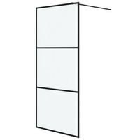 mampara de ducha vidrio esg esmerilado negro 90x195 cm vidaxl