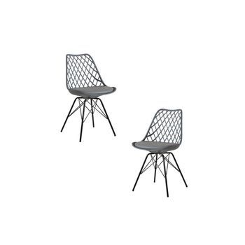 Pack 2 Sillas Iron Mima De Polipropileno 84*49*42 Cm - Gris Oscuro