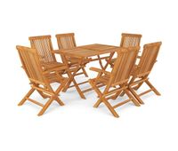 conjunto de comedor de jardin 7 piezas madera maciza de teca