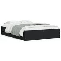 cama con cajones madera de ingenieria negro 120x190 cm vidaxl