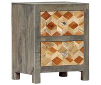 vidaxl mesita de noche madera maciza de mango gris 40x30x50 cm