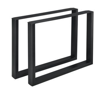 Set De 2 X Patas De Mesa De Comedor Makers - Acero - 90 X 72 Cm - Negro [en.casa]