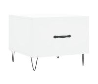 mesa de cafe - mesa de centro madera de ingenieria blanca 50x50x40 cm