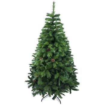 Solagua Árbol De Navidad Artificial Extra Relleno Verde 180cm 690 Ramas, Árbol Con Hojas Combinadas, Piñónes Y Soporte Metálico, Diámetro 95cm