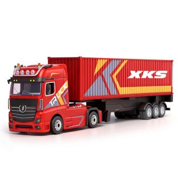 Wltoys 6408 RTR 1/64 2.4G 4WD Coche de Control Remoto Tráiler de Contenedor Tractor Camión Tres Velocidades Control Remo