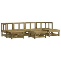 conjunto de muebles de jardin 7 uds  mesa y sillas madera de pino impregnada