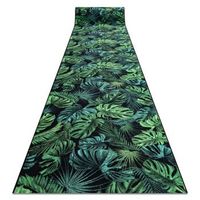 alfombra de pasillo con refuerzo de goma monstera hojas verde 100 cm 100x1300 cm