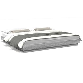 Estructura De Cama Madera De Ingeniería Gris Sonoma 180x200 Cm Vidaxl