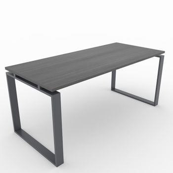 Mesa/escritorio Para Teletrabajo, Oficina Y Hogar. Estructura Cerrada Color Gris Grafito. Tablero Color Roble Azabache. Fabricado En España.(200x80cm)