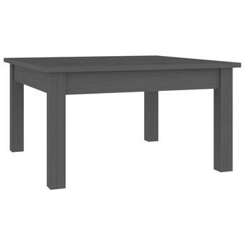 Mesa De Centro De Madera Maciza De Pino Gris 55x55x30 Cm Vidaxl