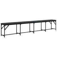 banco de comedor acero y cuero sintetico negro 248x32x45 cm vidaxl