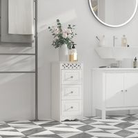 armario de almacenamiento de mdf homcom 298x298x685 cm blanco