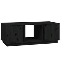 mesa de centro con 3 compartimentos y 2 puertas diseno moderno 110 x 50 x 40 cm madera maciza de pino negro dec039627