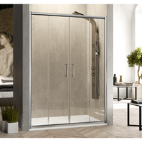frontal de ducha 2 fijos  2 puertas correderas bella 155 cm lateral fijo  77 - 79 cm