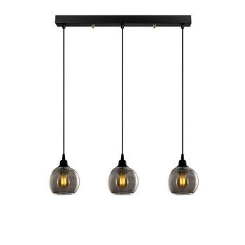 Lámpara De Techo Smoked-033 Humo Metal Vidrio 65x65x114 Cm