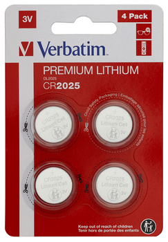 LITHIUM BATTERY CR2025 3V 4 PACK