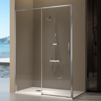 Frontal De Ducha + Puerta Corredera Delta Cromado 157-158 Cm