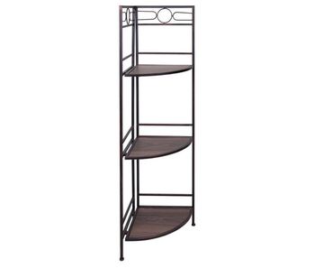 Estantería rinconera de madera y metal negra 50x36x126