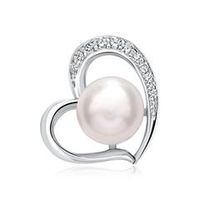 colgante corazon de plata 925 con perla y circonita