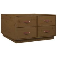 mesa de centro madera maciza de pino marron miel 80x80x45 cm vidaxl