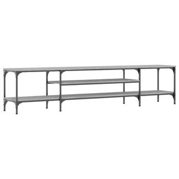 Mueble Tv Madera Ingeniería Y Hierro Gris Sonoma 201x35x45 Cm Vidaxl