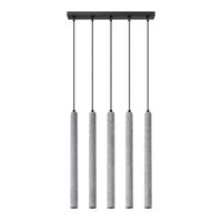 lampara colgante vacu 5 luces  cemento