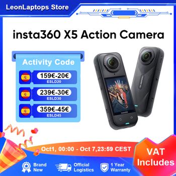 Cámara de acción insta360 X5 8K resistente al agua 49 pies 360 con sensores de 1/1,28 
