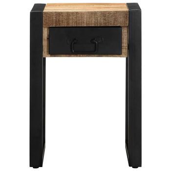 Mesa Auxiliar，mesa De Centro，mesita De Centro Madera Maciza De Mango Rugosa 35x35x50 Cm