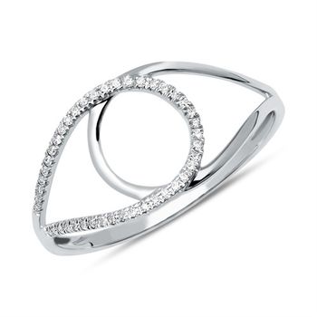 Anillo de diamantes en oro blanco de 14 quilates