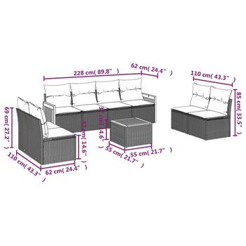 Conjunto De Salón Exterior (con Cojines, Combinación De 9 Piezas)