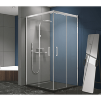 angular de ducha 2 fijos  2 puertas correderas slider cromado 80 x 100 cm